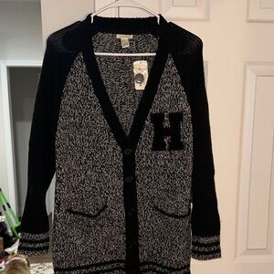 Forever 21 Black and White Button-Up Cardigan
